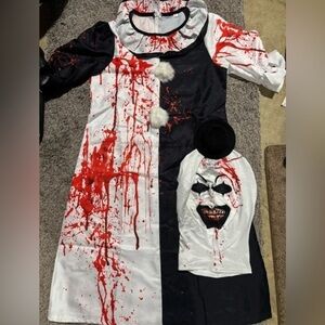 Dramatic Black and White Costume with Mask. DRESS ONLY, MASK NOT INCLUDED.